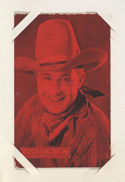Monte Blue from Western Stars or Scenes Exhibit Cards series (W412) — Unknown
