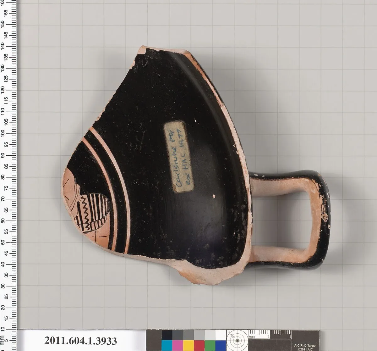 Terracotta fragment of a kylix (drinking cup) — Carlsruhe Painter