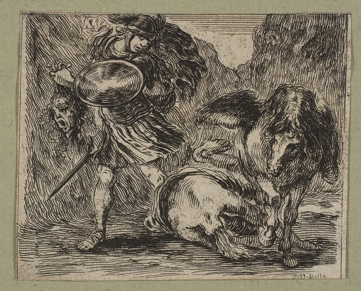 Persée et Méduse — Stefano della Bella|Jean Desmarets de Saint-Sorlin|Henri Le Gras|Louis XIV, King of France|Cardinal Jules Mazarin