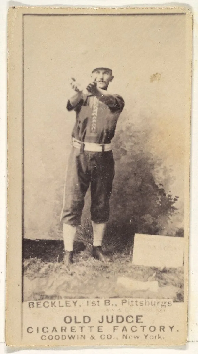 Jacob Peter "Eagle Eye" Beckley, 1st Base, Pittsburgh, from the Old Judge series (N172) for Old Judge Cigarettes — Goodwin & Company