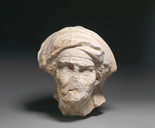 Marble head of an old woman