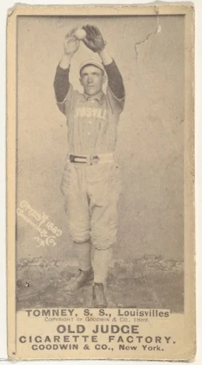 Philip H. "Buster" Tomney, Shortstop, Louisville Colonels, from the Old Judge series (N172) for Old Judge Cigarettes