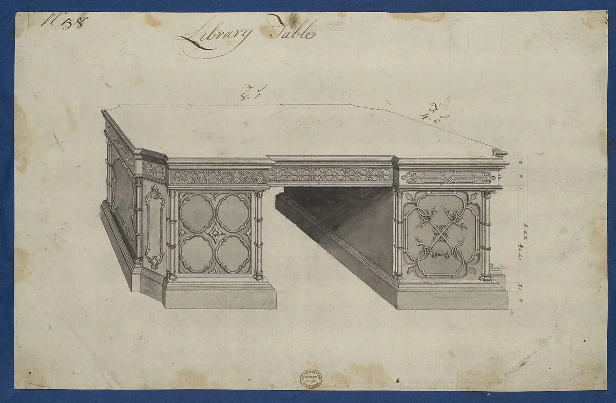 Library Table, from Chippendale Drawings, Vol. II — Thomas Chippendale