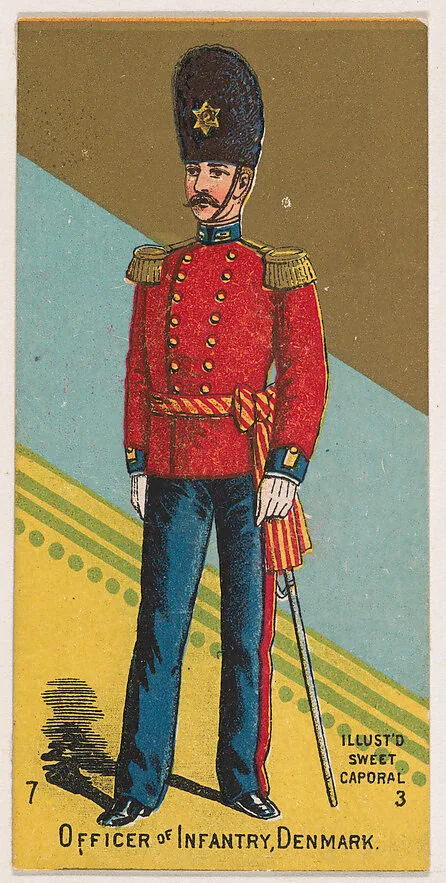 Officer of Infantry, Denmark, from the Military Series (N224) issued by Kinney Tobacco Company to promote Sweet Caporal Cigarettes — Kinney Brothers Tobacco Company