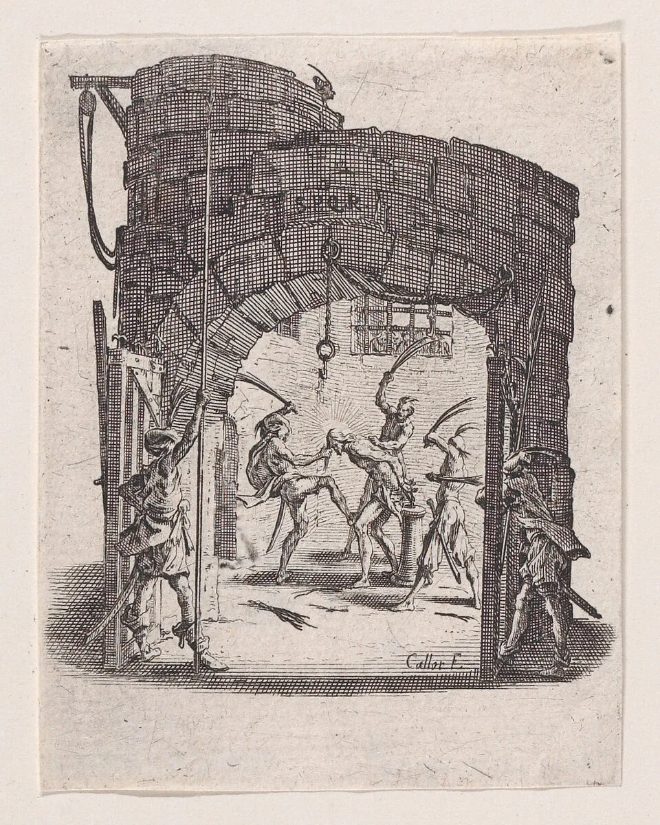 Jésus est Battu de Verges pièce appelée aussi La Flagellation (The Flagellation), from "La Petite Passion" (The Little Passion) — Jacques Callot