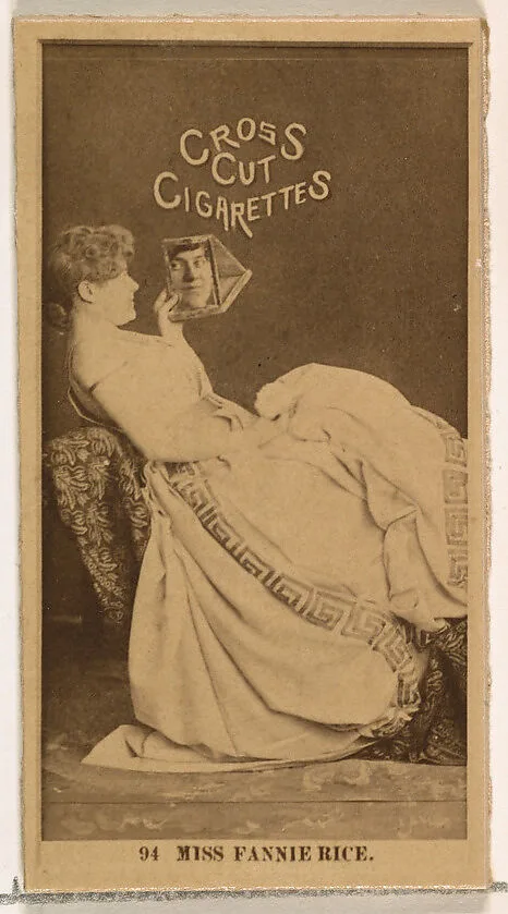 Card Number 94, Fanny Rice, from the Actors and Actresses series (N145-2) issued by Duke Sons & Co. to promote Cross Cut Cigarettes — W. Duke, Sons & Co.