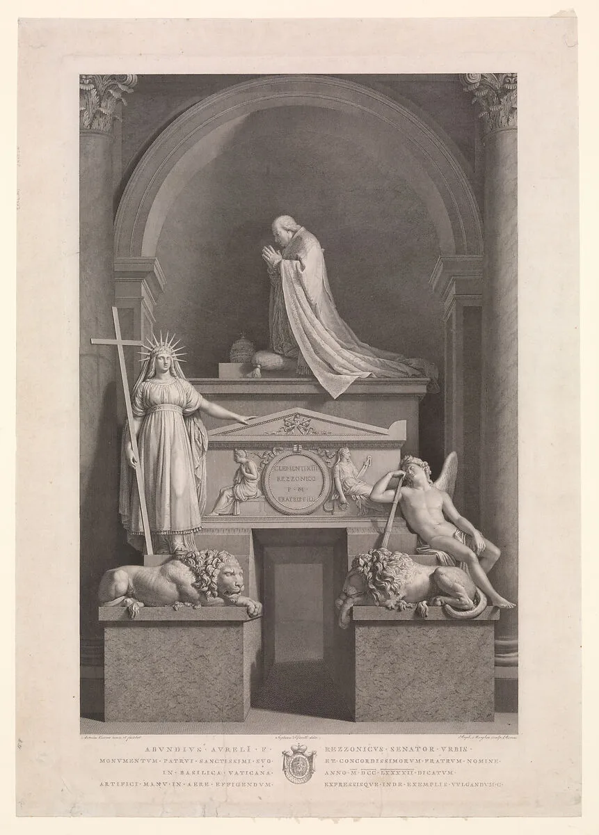 The tomb of Pope Clement XIII Rezzonico in the Vatican — Stephano Tofanelli|Raphael Morghen|Antonio Canova