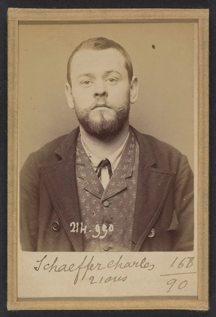 Schaffer. Charles. 28 ans, né à Paris Xle. Ébéniste. Association de malfaiteurs. 2/3/94 — Alphonse Bertillon