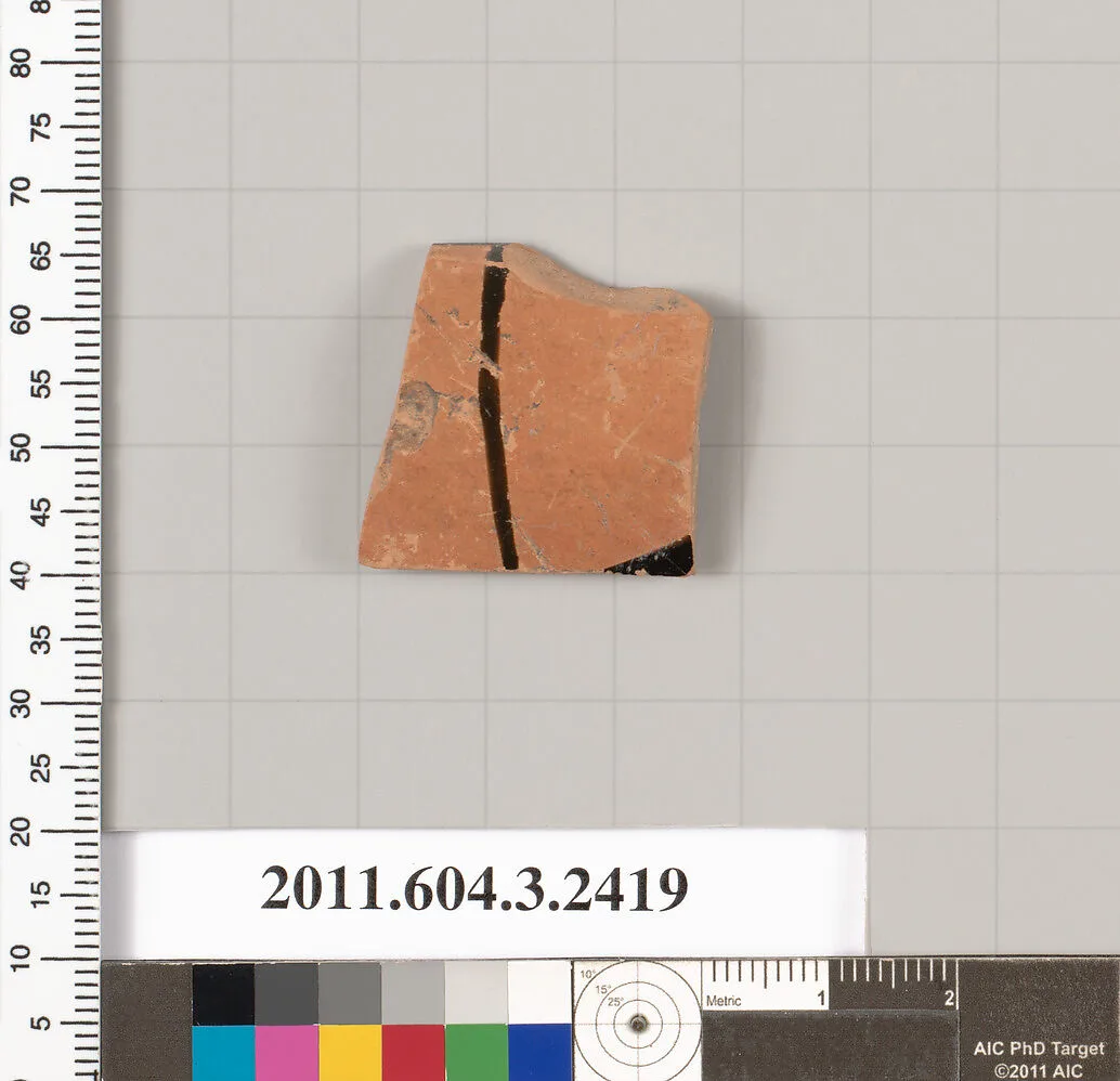 Terracotta rim fragment of a kylix: eye-cup (drinking cup)? — Unknown