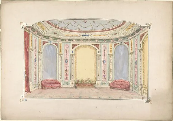 Design for a Room Decorated as an Aviary — John Dibblee Crace