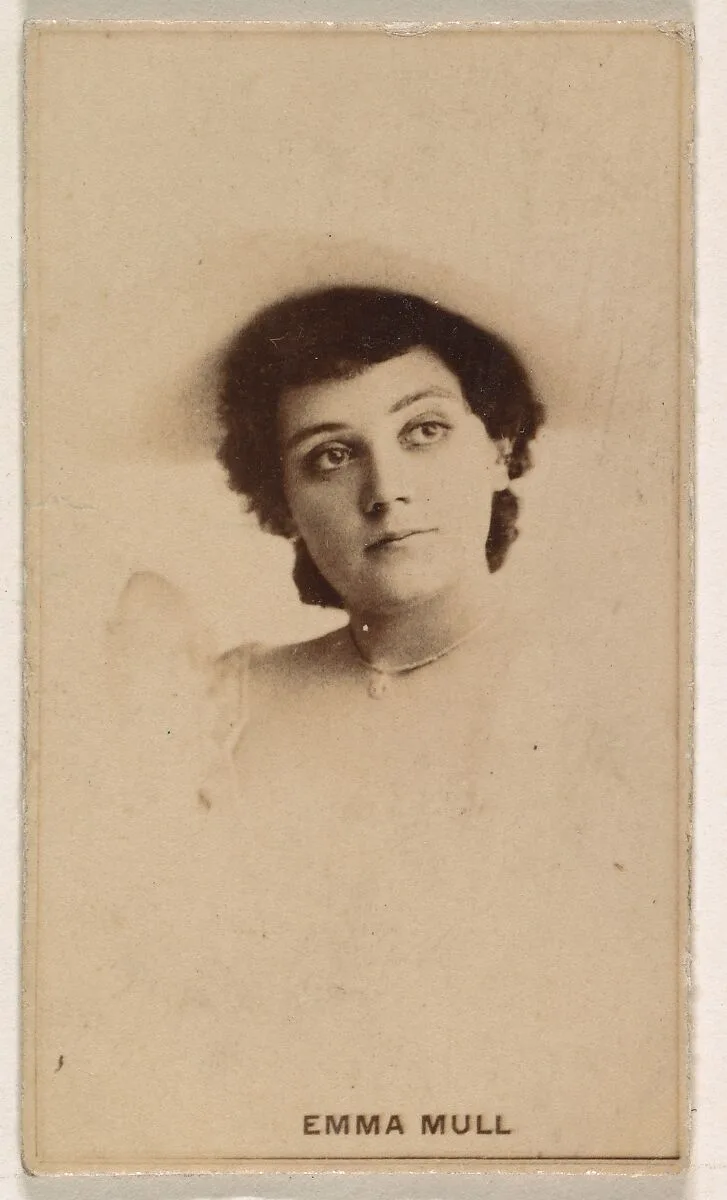 Emma Mull, from the Actresses series (N245) issued by Kinney Brothers to promote Sweet Caporal Cigarettes — Kinney Brothers Tobacco Company