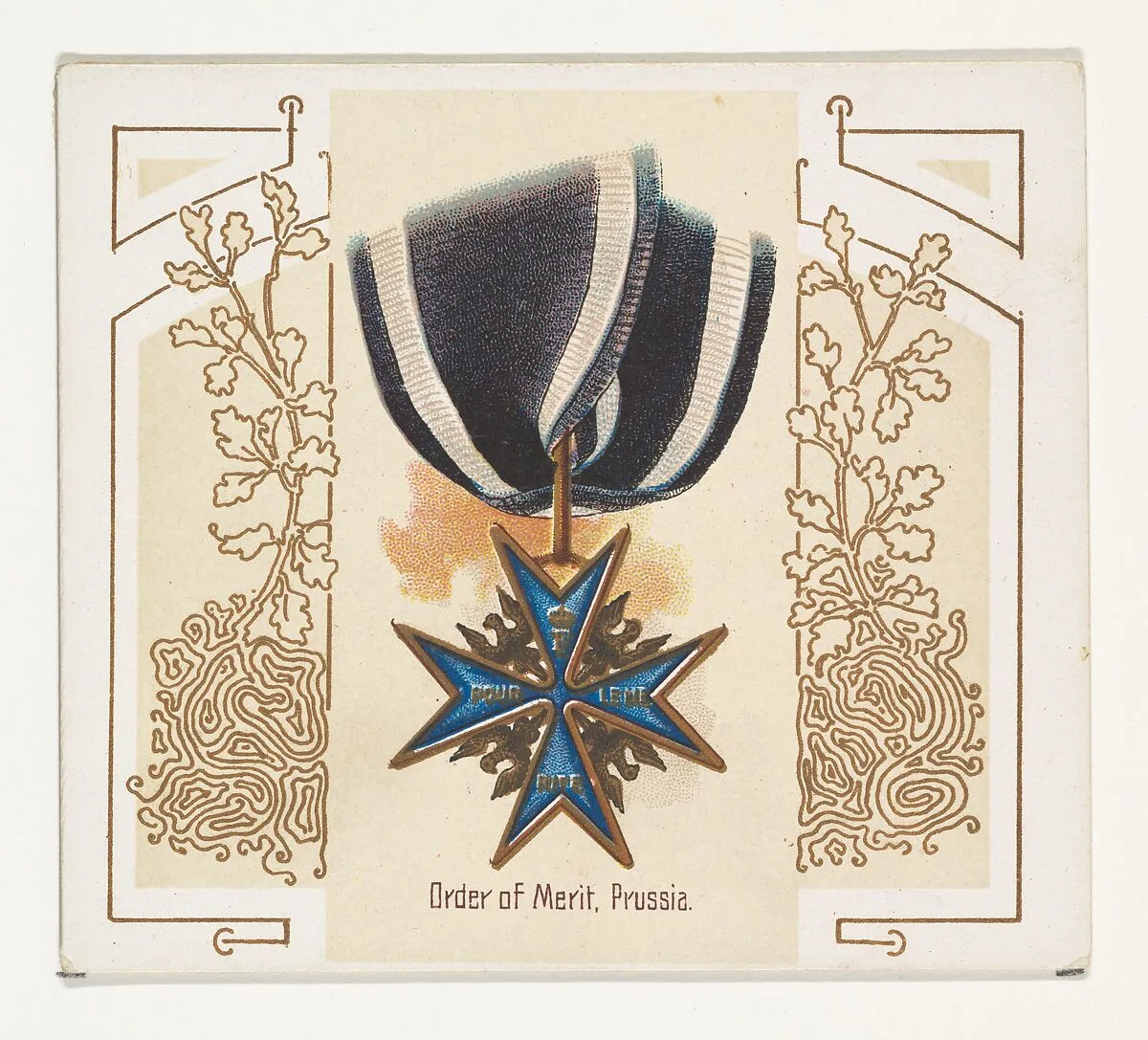 Order of Merit, Prussia, from the World's Decorations series (N44) for Allen & Ginter Cigarettes — Allen & Ginter|Lindner, Eddy & Claus