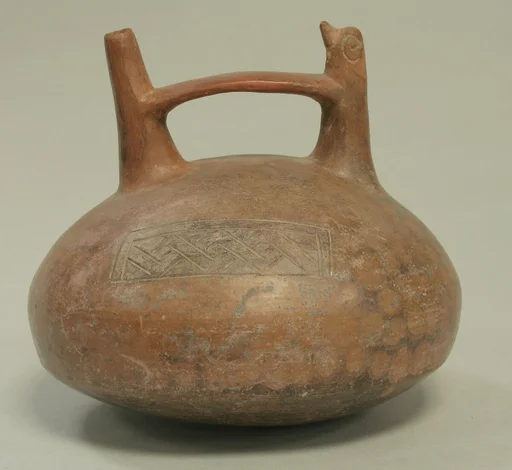 Double Spout and Bridge Bottle with Chevron Design