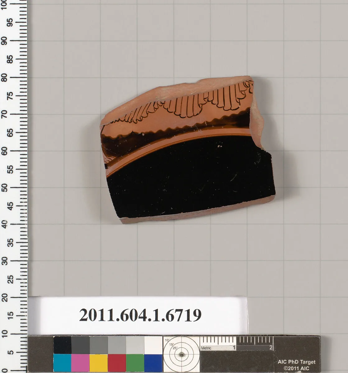 Terracotta fragment of a kylix (drinking cup) — Dokimasia Painter