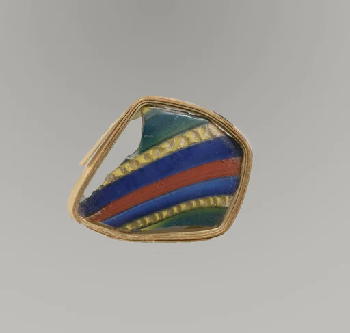 Glass striped mosaic bowl fragment