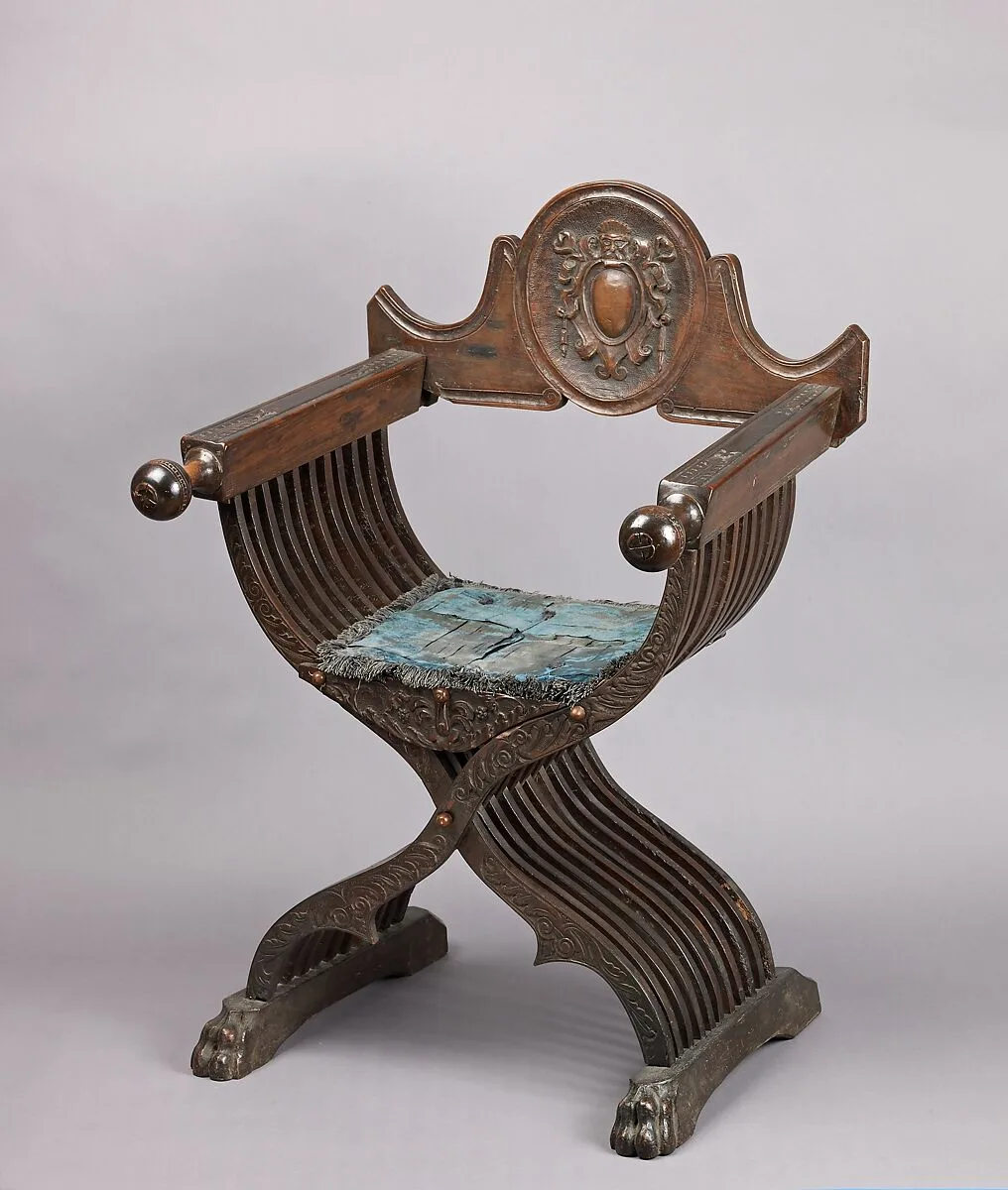 Folding armchair (sedia a Savonarola type) — Unknown