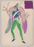 Drawing for a theatrical costume for a man carrying two deer — Vincente Minnelli