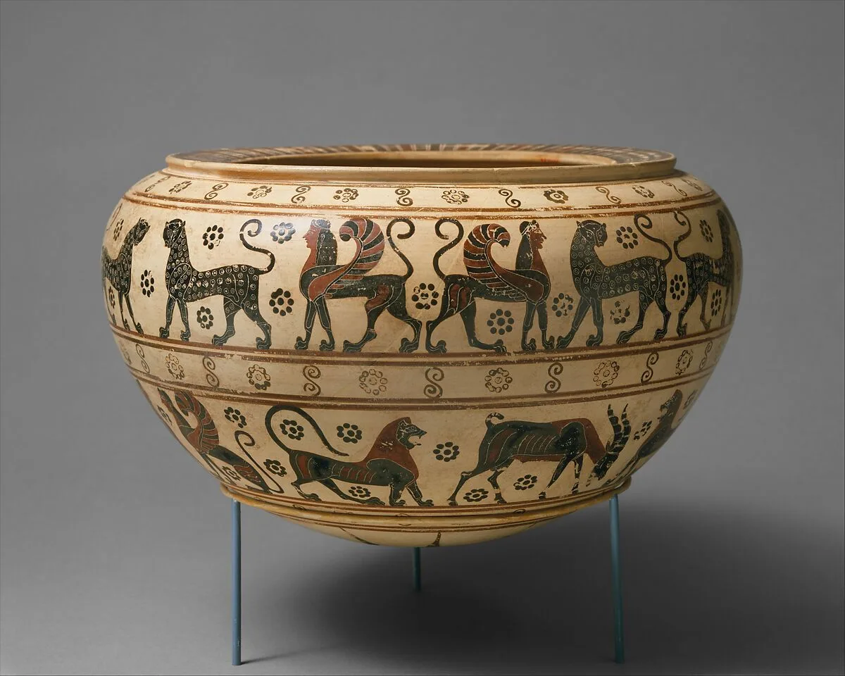 Terracotta dinos (mixing bowl) — Polyteleia Painter