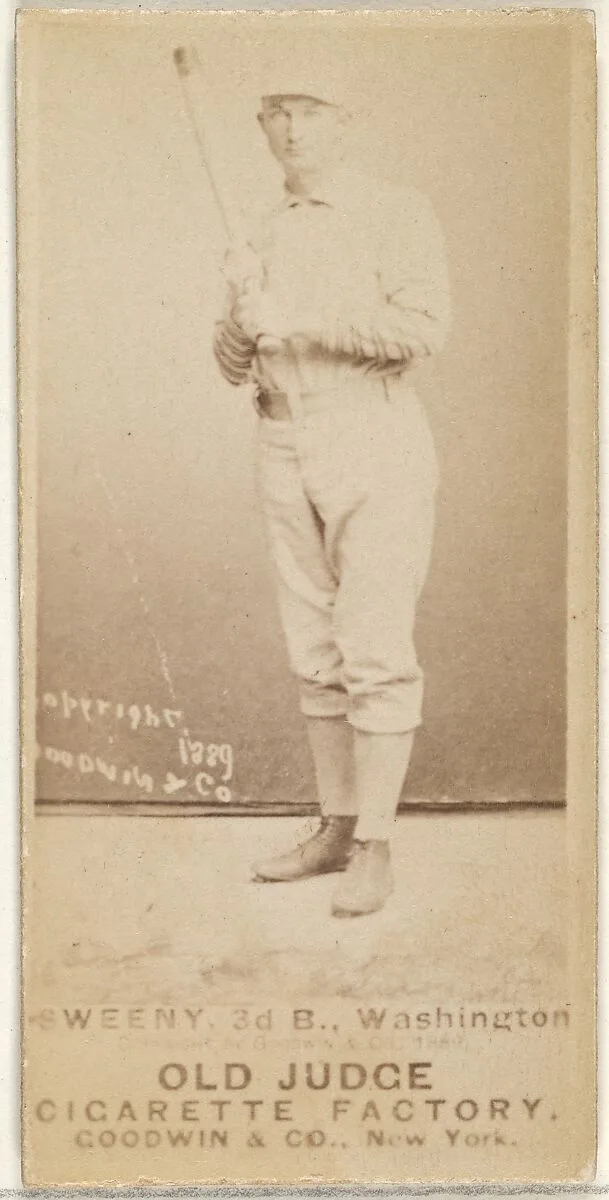 Peter Jay "Pete" Sweeny, 3rd Base, Washington Nationals, from the Old Judge series (N172) for Old Judge Cigarettes — Goodwin & Company