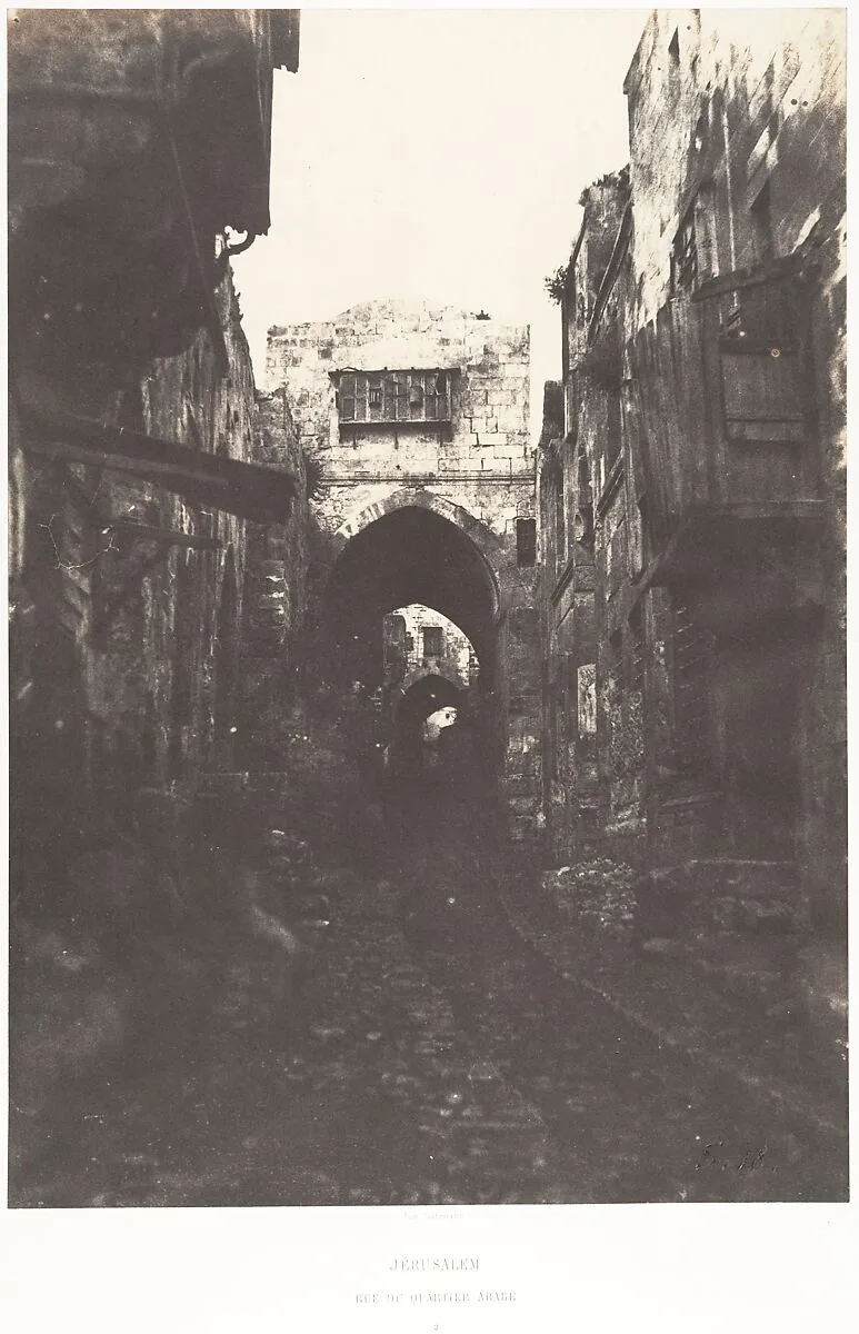 Jérusalem, Rue du quartier arabe, 2 — Auguste Salzmann|Imprimerie photographique de Blanquart-Évrard, à Lille