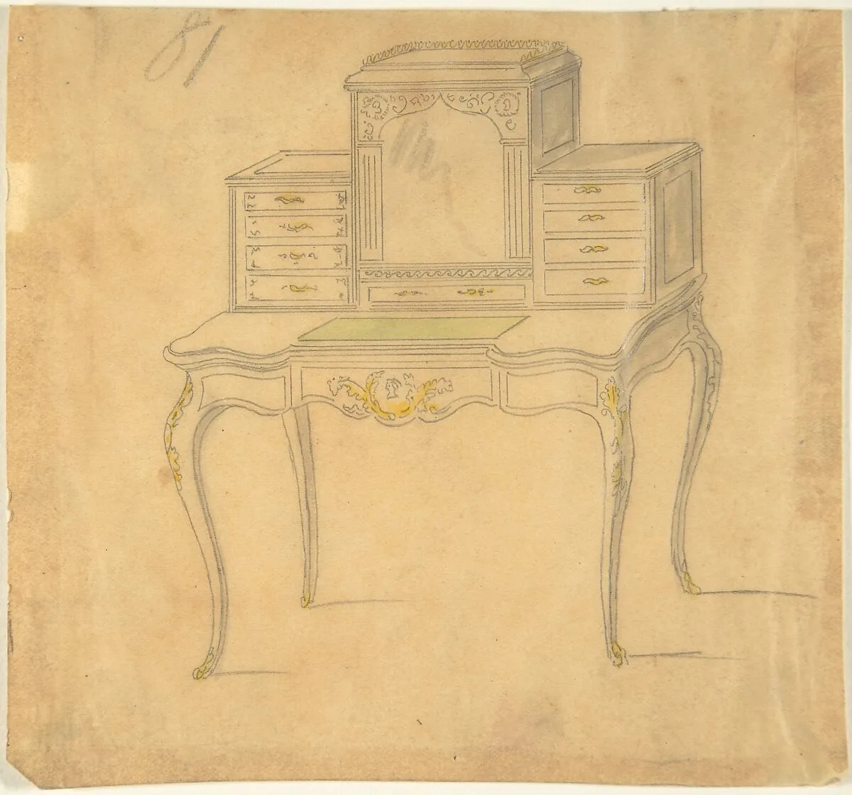 Design for a Desk — Anonymous, British, 19th century