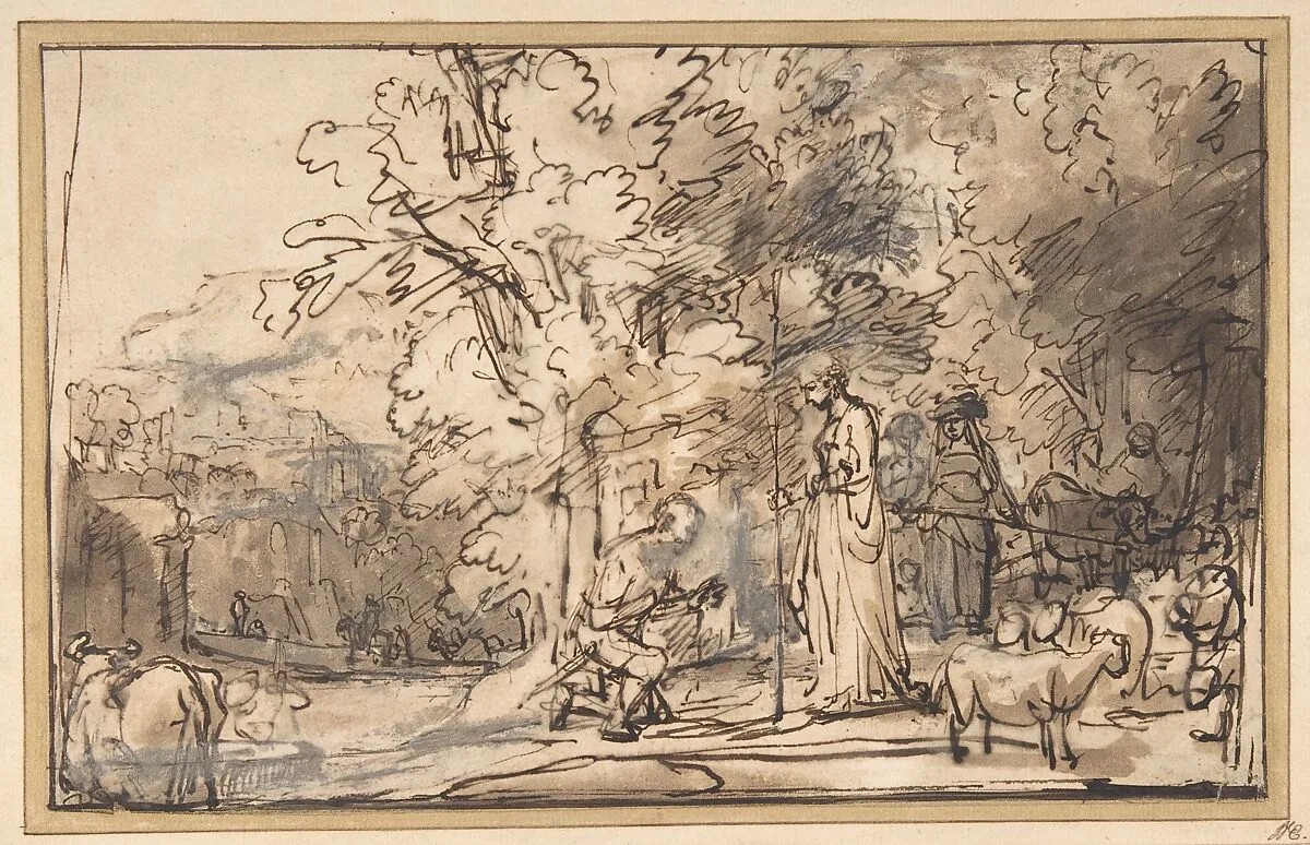 The Meeting of Jacob And Rachel at the Well — Rembrandt (Rembrandt van Rijn)