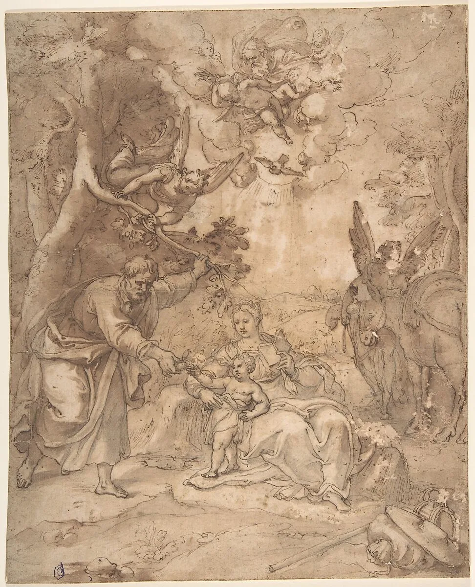 Rest on the Flight to Egypt — Anonymous, Netherlandish, 16th century