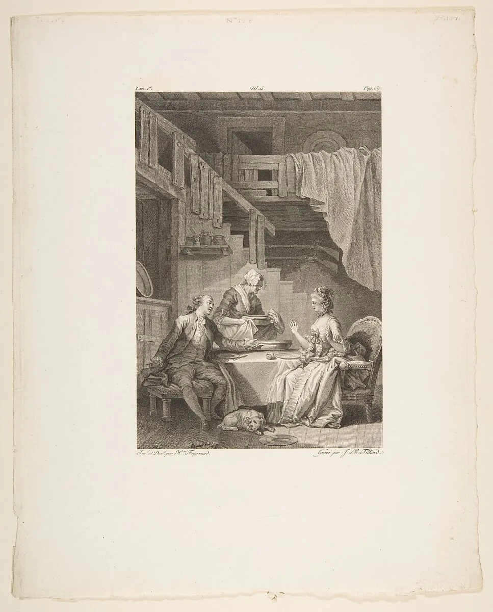 Le Faucon, from Contes et nouvelles en vers par Jean de La Fontaine. A Paris, de l'imprimerie de P. Didot, l'an III de la République, 1795 — Jean de La Fontaine|Jean Honoré Fragonard|Jean-Baptiste Tilliard