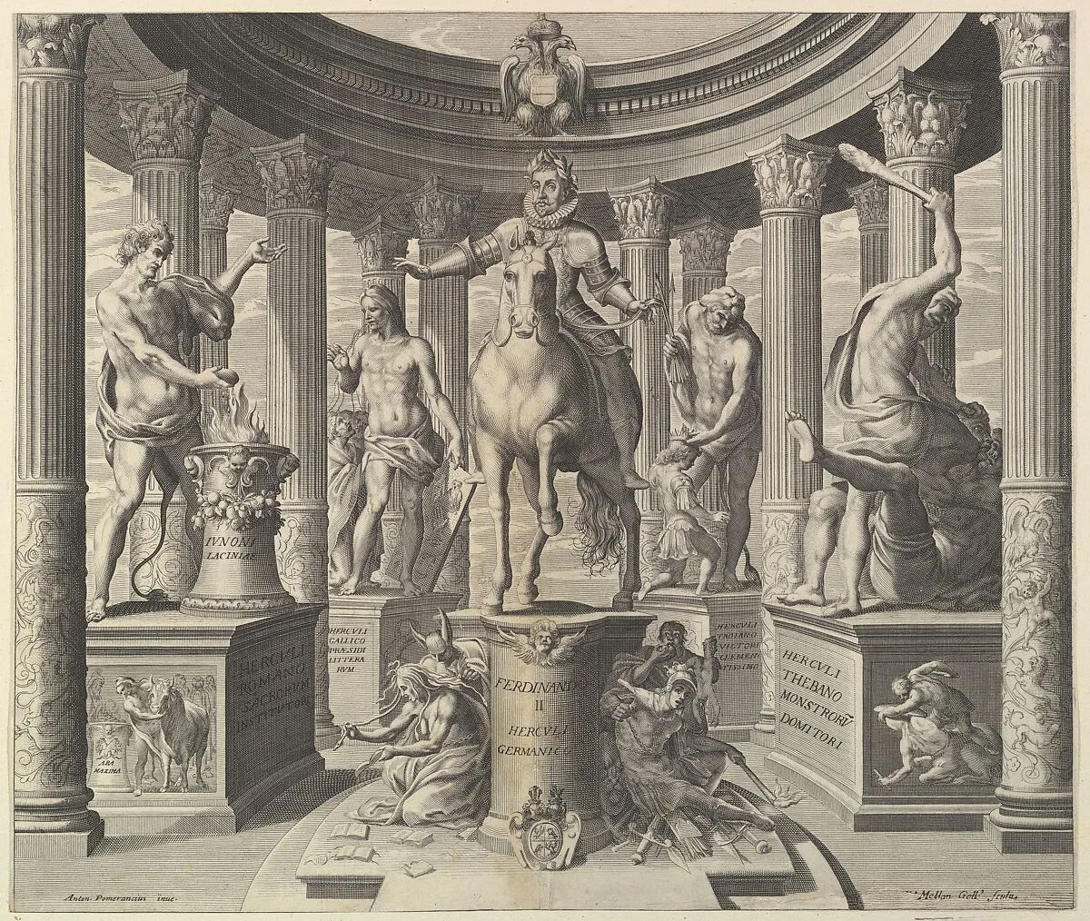 Allegory on the Glory of Emperor Ferdinand II — Antonio Circignano or Circignani|Claude Mellan