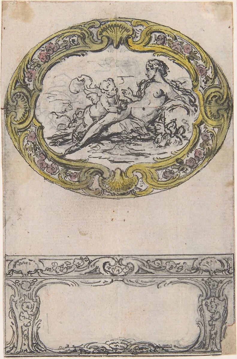 Design for an Oval Gold Box — Hubert François Gravelot