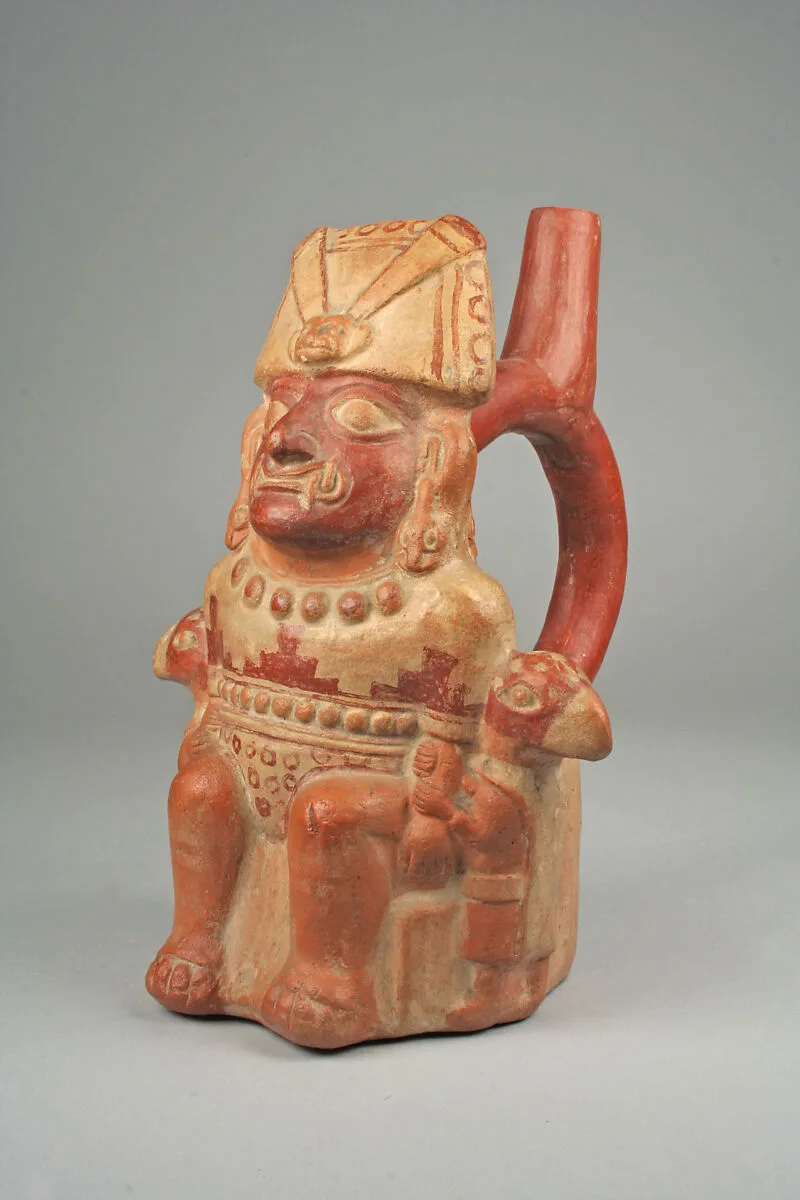 Bottle, Enthroned Figure — Unknown