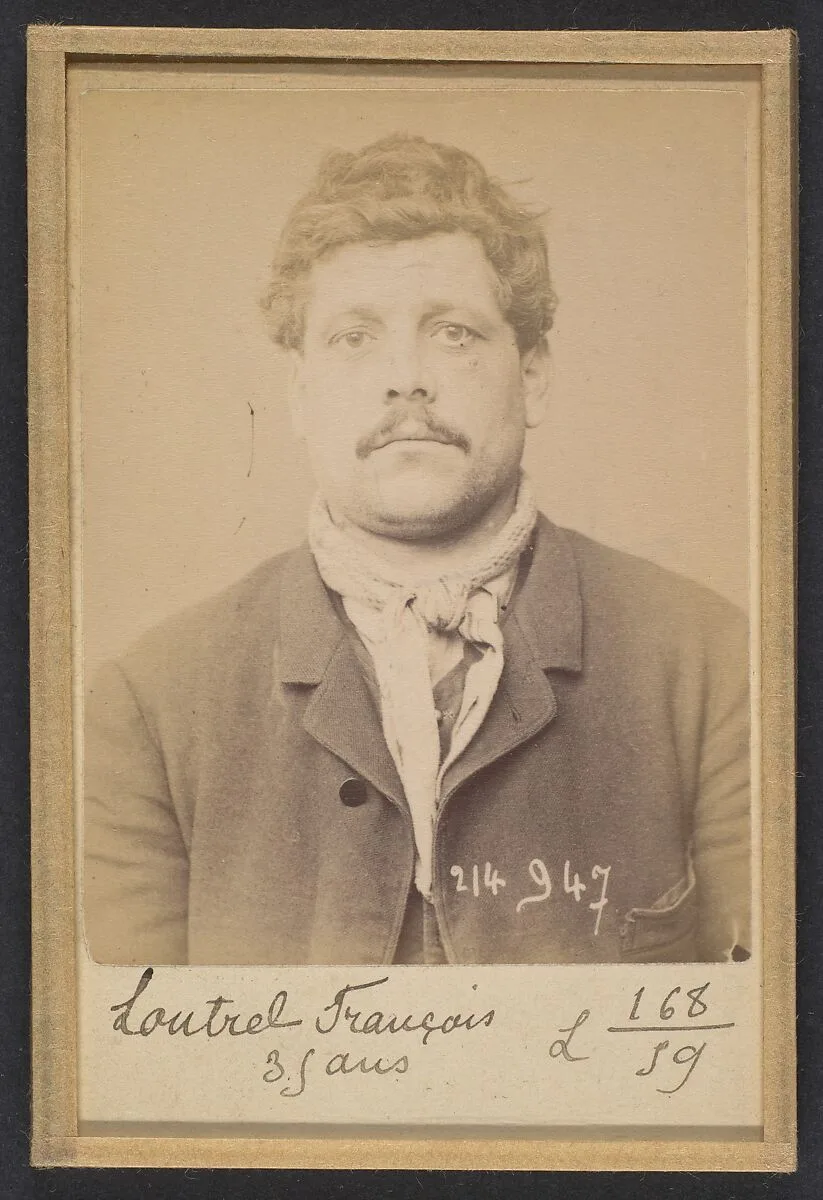 Loutrel. François. 37 ans, né à Paris XVlle. Journalier. Anarchiste. 1/3/94. — Alphonse Bertillon