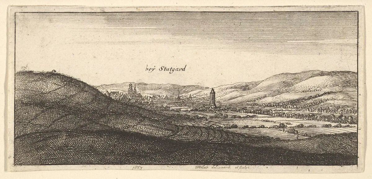 Stuttgart, from "German Views" — Wenceslaus Hollar