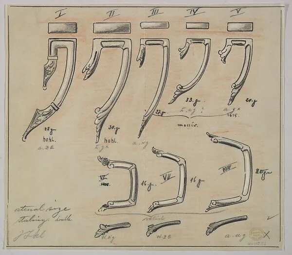 Design for Metal Handles — Anonymous, Czech, early 20th century
