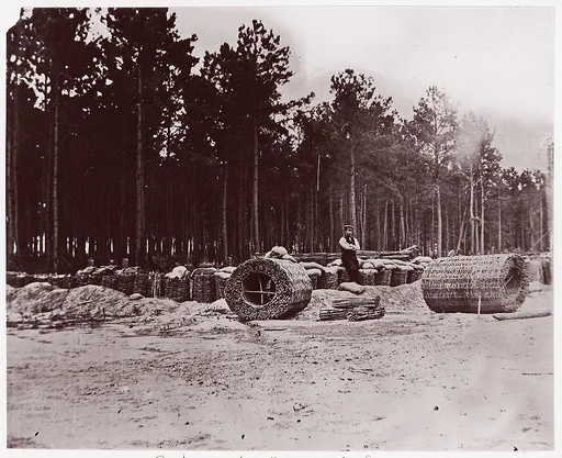 [Gabions in Engineers' Camp, Front of Petersburg, Virginia]