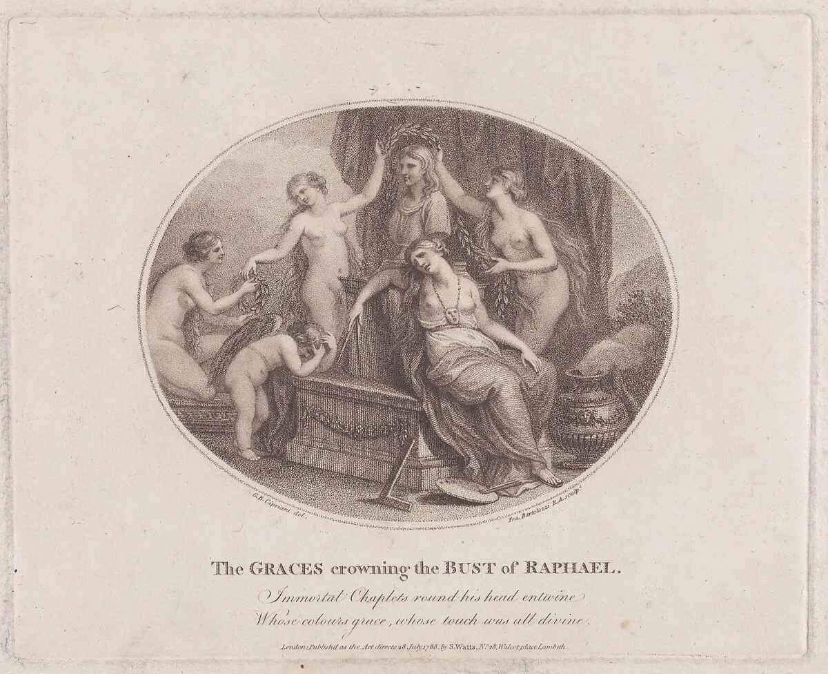 The Graces Crowning the Bust of Raphael — Giovanni Battista Cipriani|Simon Watts|Francesco Bartolozzi