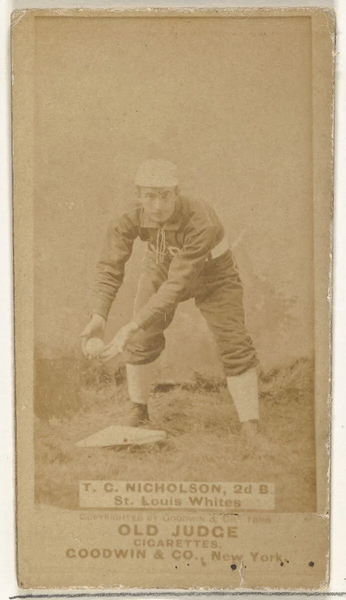 Nicholson, 2nd Base, St. Louis Whites, from the Old Judge series (N172) for Old Judge Cigarettes — Goodwin & Company