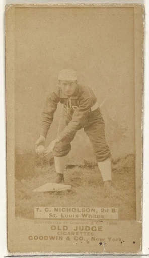 Nicholson, 2nd Base, St. Louis Whites, from the Old Judge series (N172) for Old Judge Cigarettes