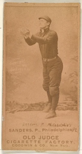 Alexander Bennett "Ben" Sanders, Pitcher, Philadelphia, from the Old Judge series (N172) for Old Judge Cigarettes