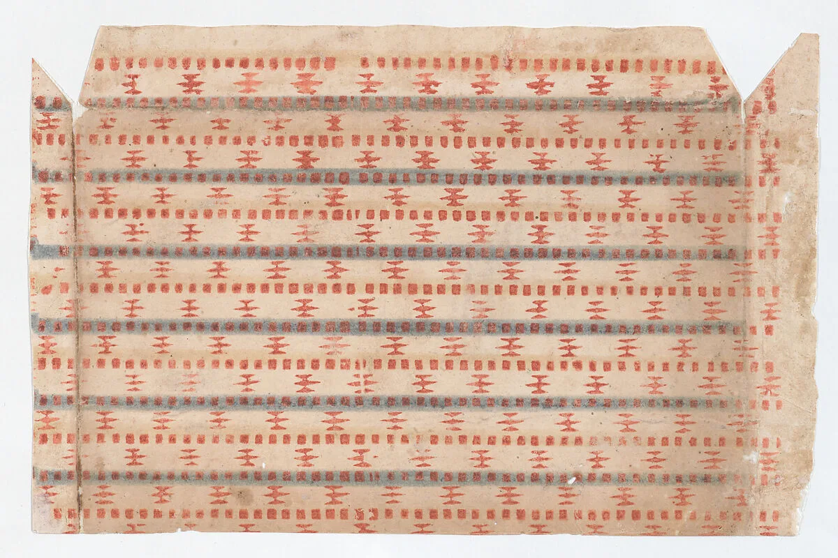 Sheet with overall geometric pattern — Anonymous