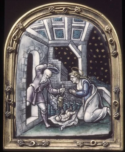 Adoration of the Infant Christ (one of a pair)