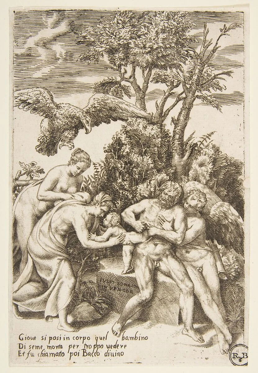 The Birth of Bacchus, from "The Loves of the Gods" — Giulio Bonasone