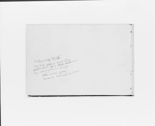 Inscription with description of rocks at Cape Flattery (from Sketchbook X)