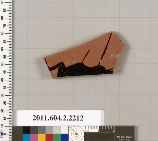 Terracotta fragment of a pot; unglazed on the inside