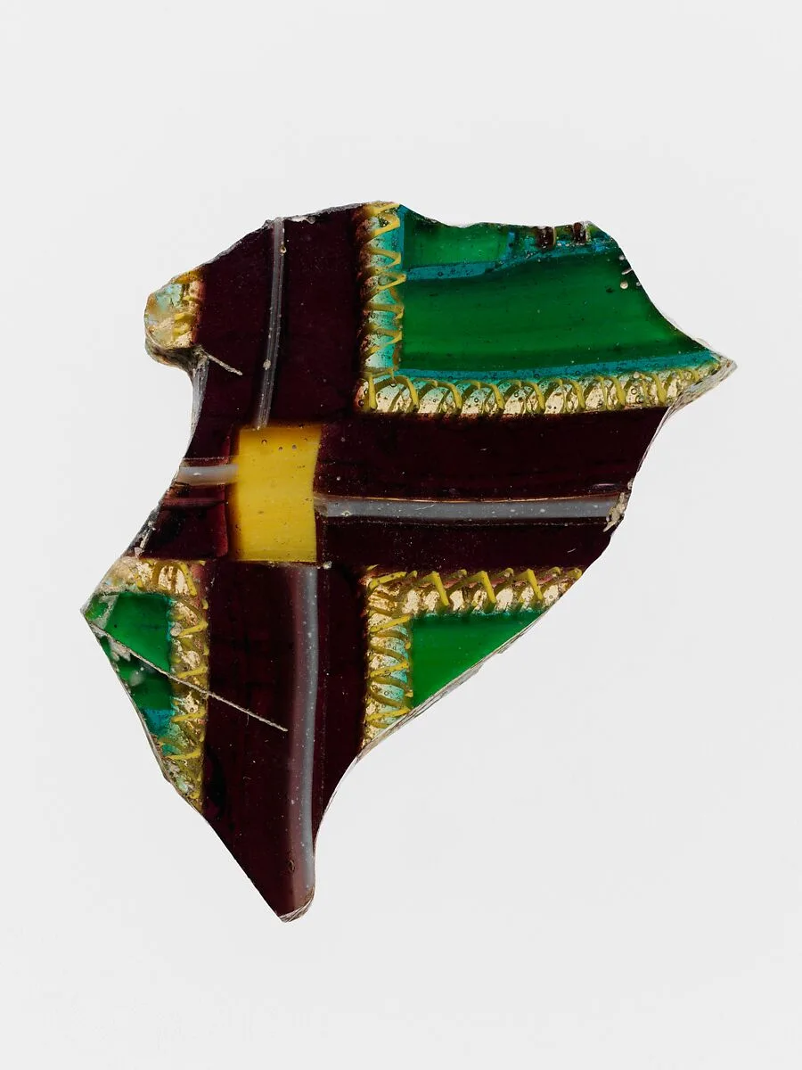 Glass striped mosaic fragment — Unknown