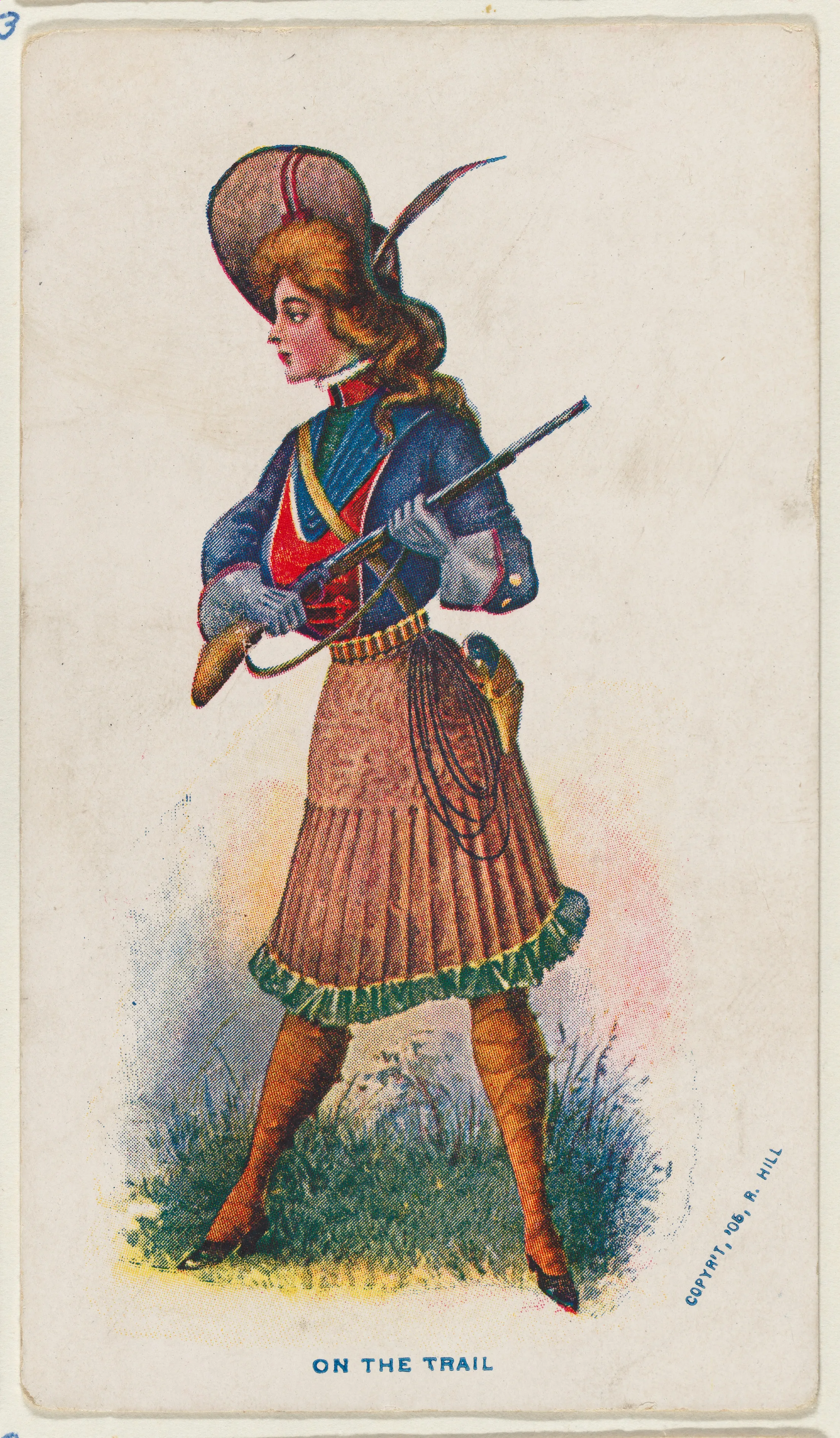 On the trail, from the "Girls and Men in Costume" series (T65), issued with Golden Eagle Cigars by I. Lewis & Co. — I. Lewis & Co., Newark, New Jersey