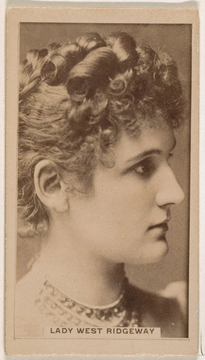 Lady West Ridgeway, from the Actresses series (N245) issued by Kinney Brothers to promote Sweet Caporal Cigarettes — Kinney Brothers Tobacco Company