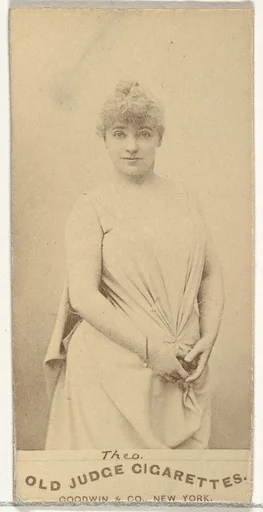 Mlle. Theo, Paris, from the Actors and Actresses series (N171) for Old Judge Cigarettes
