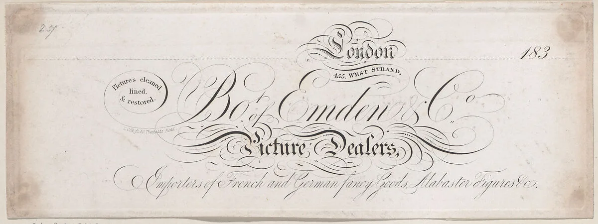 Trade Card for Emden & Co, Picture Dealer — C. Cole