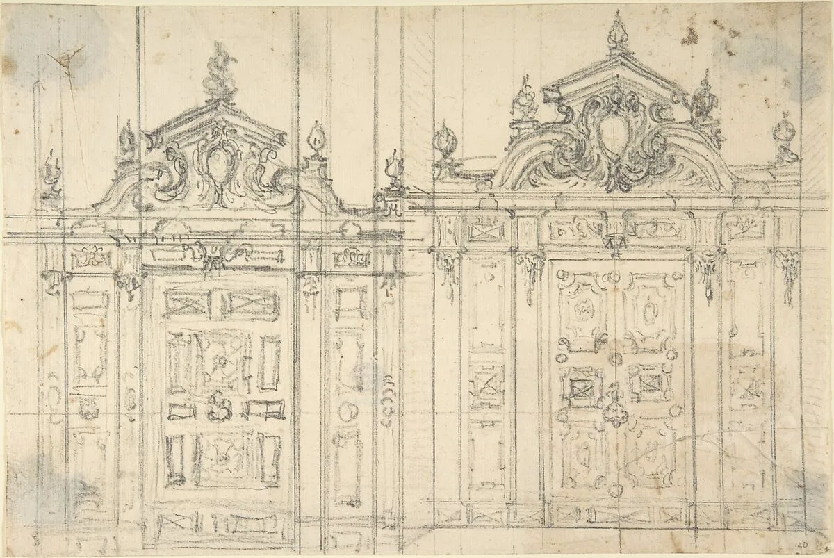 Design for a decoration of Walldoors. — Anonymous, Italian, Piedmontese, 18th century